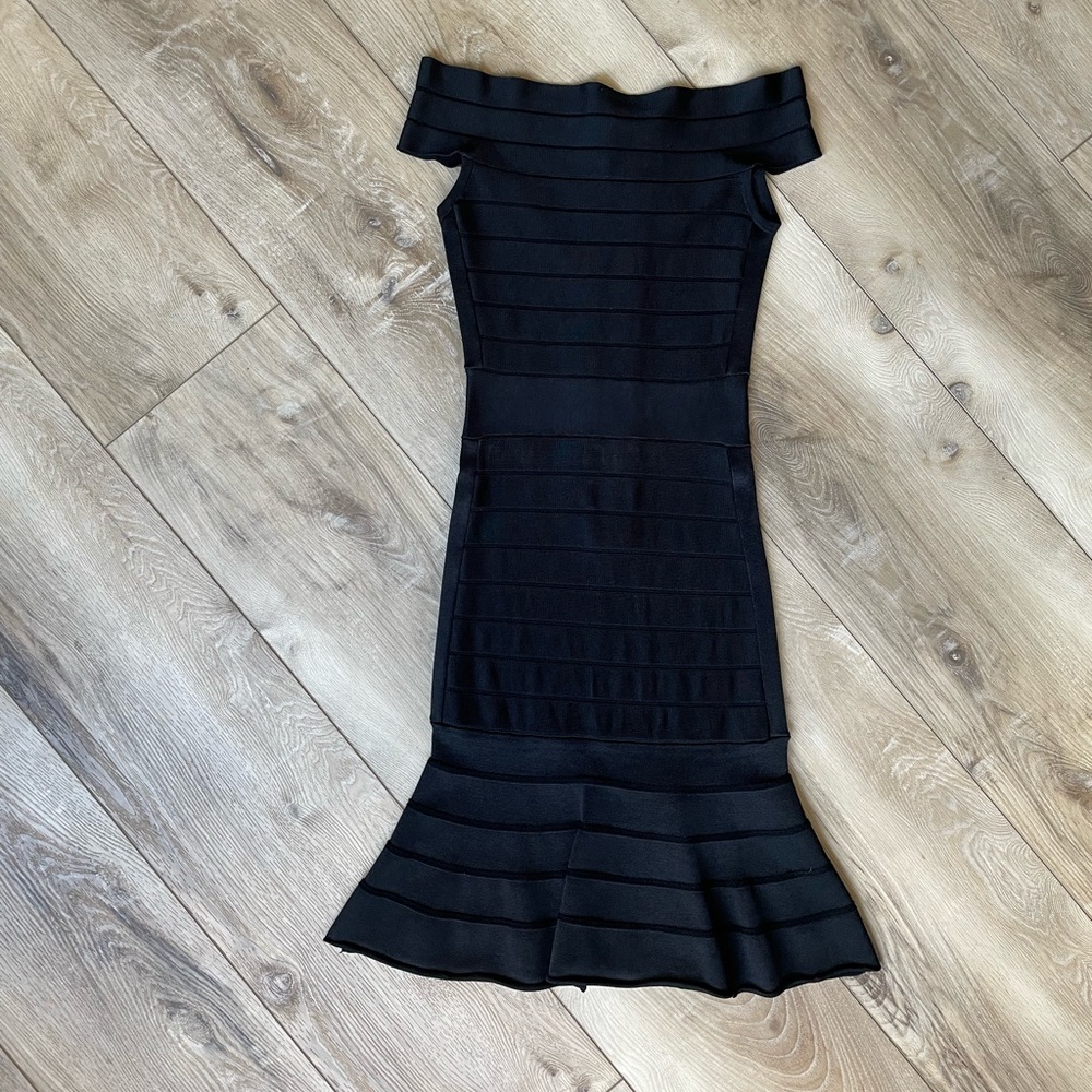 French Connection Black Off the Shoulder Dress